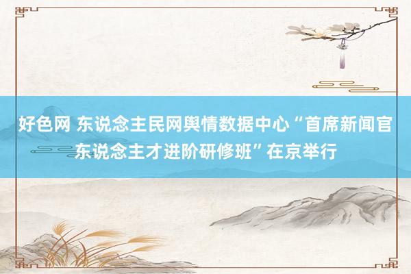 好色网 东说念主民网舆情数据中心“首席新闻官东说念主才进阶研修班”在京举行