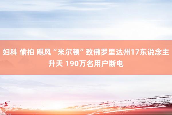 妇科 偷拍 飓风“米尔顿”致佛罗里达州17东说念主升天 190万名用户断电