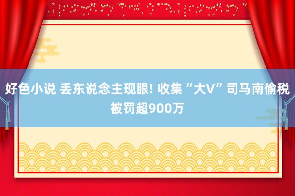 好色小说 丢东说念主现眼! 收集“大V”司马南偷税被罚超900万