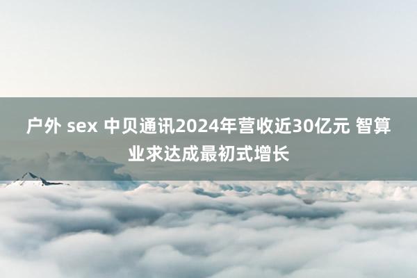 户外 sex 中贝通讯2024年营收近30亿元 智算业求达成最初式增长
